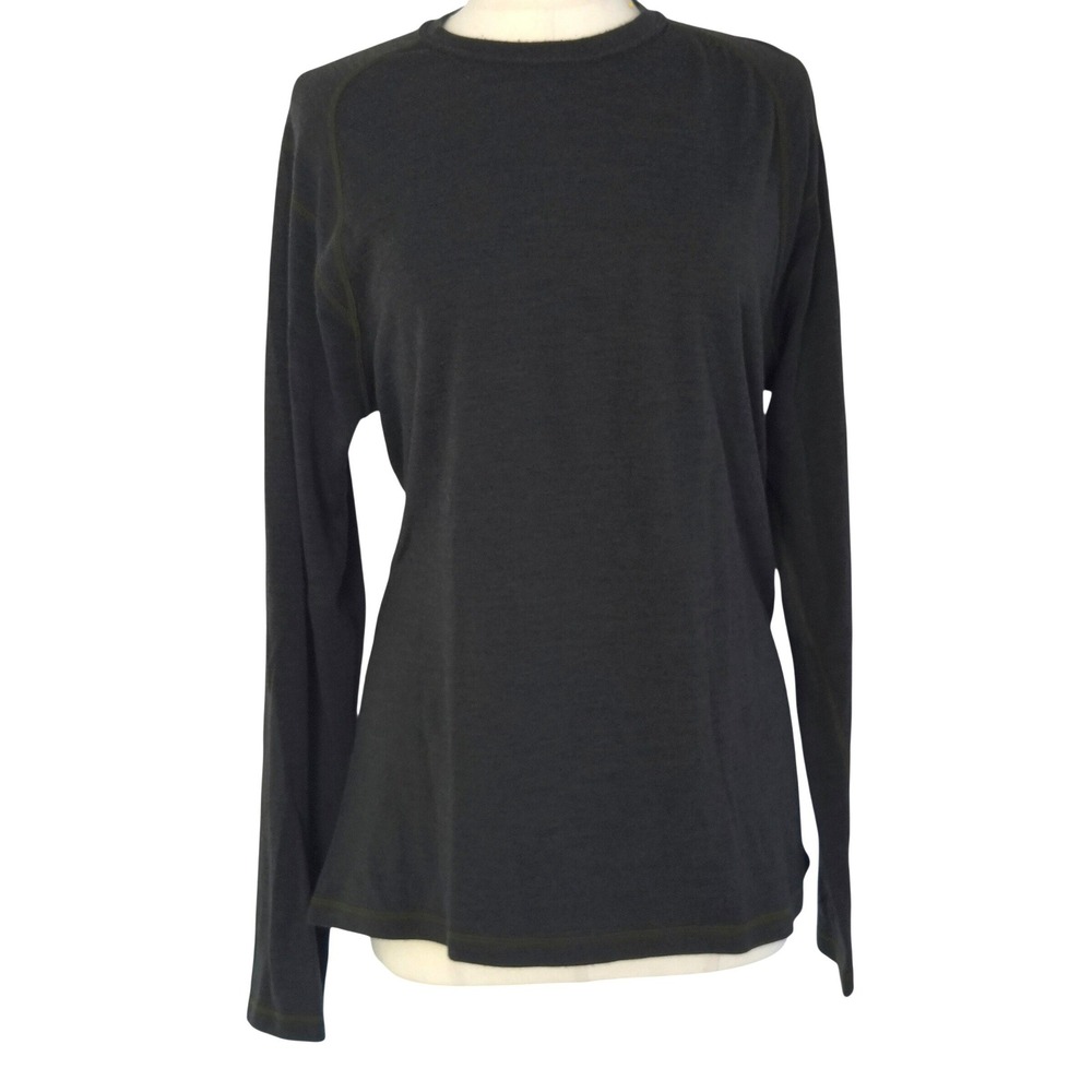 Smartwool Base Layer Top Mens XL Charcoal Gray Merino Wool Long Sleeve Crewneck